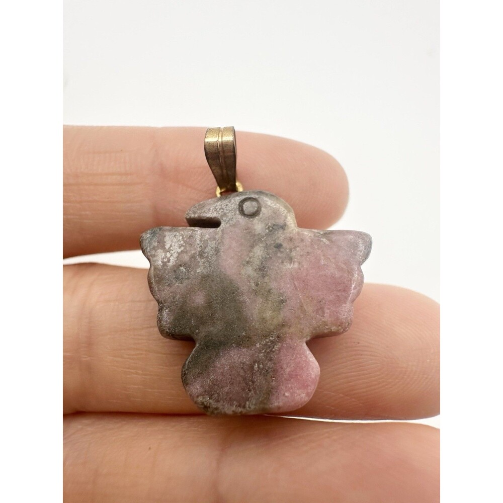 Vintage Stone Carved Thunderbird Pendant